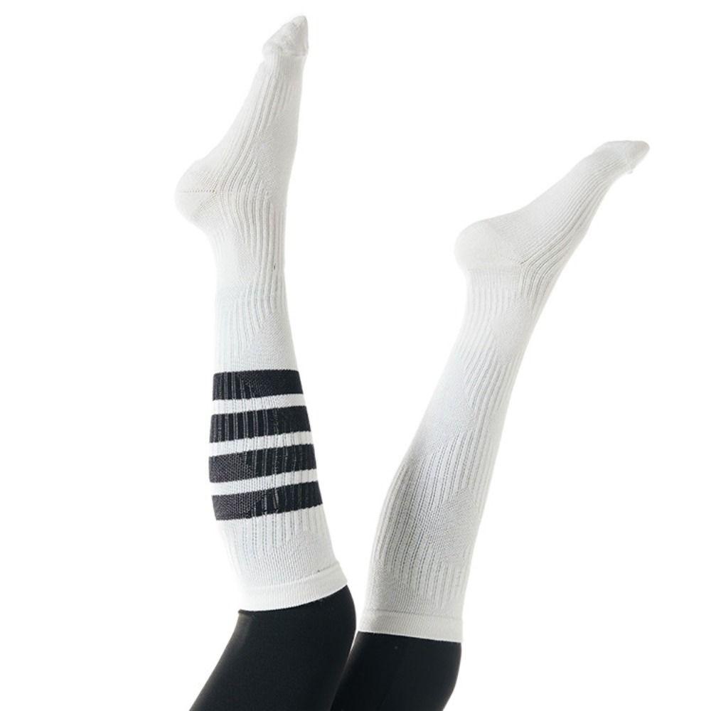 Vớ Thể Thao Dài Co Giãn Họa Tiết Kẻ Sọc Ấm Áp Độc Đáo Cho Nữ