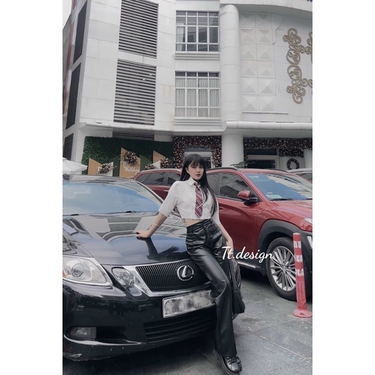 Quần suông da Pu mềm sịn
