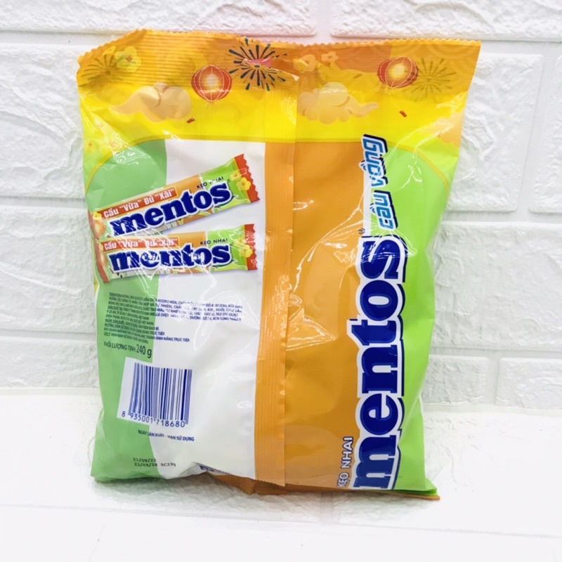 Kẹo Mentos Hương Cầu- Dưa- Đủ- Xoài 240g