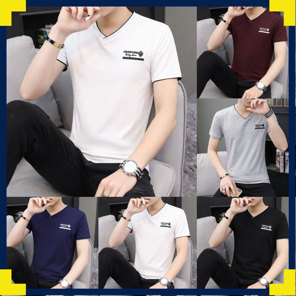 Áo thun nam dáng basic 5 màu thời trang body tay ngắn cổ tim cá tính trẻ đẹp phong cách áo phông ôm .- Mã NA580