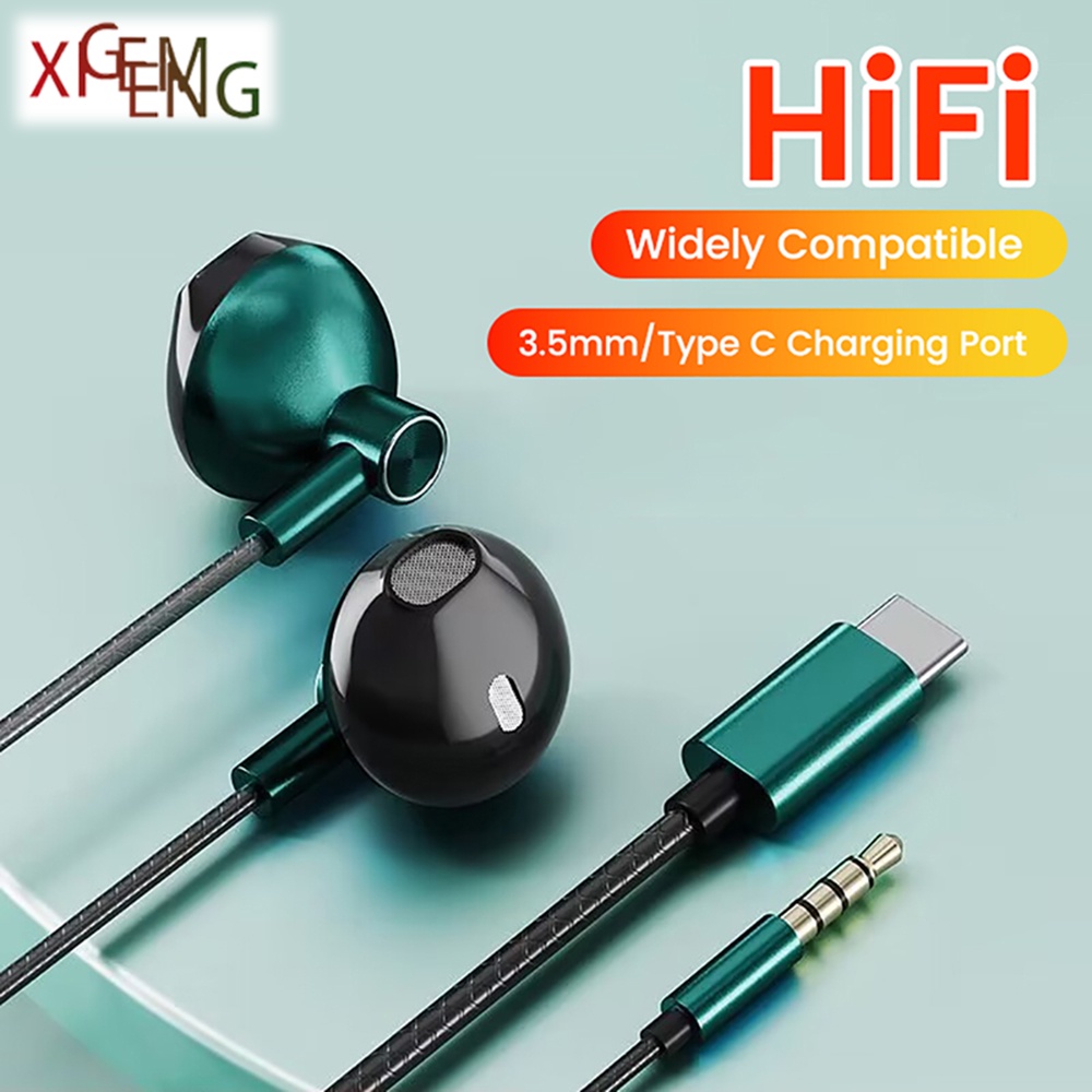 Tai Nghe Nhét Tai Jack Type-C / 3.5mm Âm Thanh HIFI Có Micro Chất Lượng Cao Cho Xiaomi Huawei