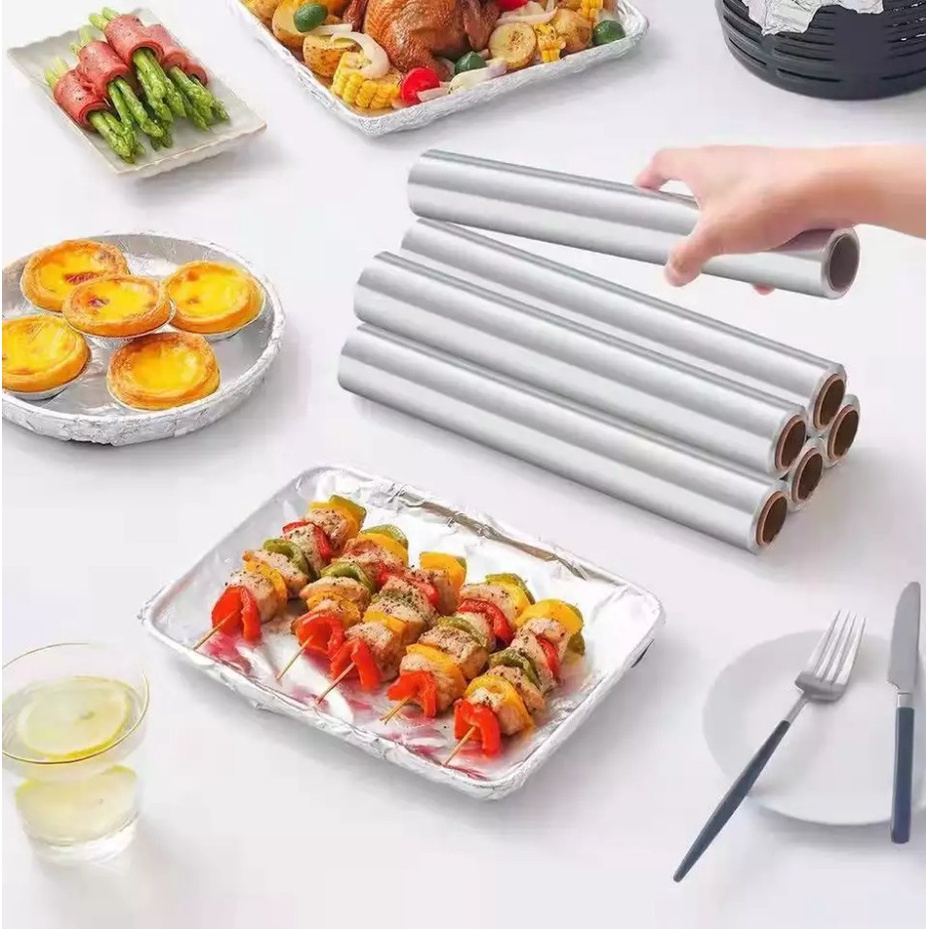 Giây bạc màng nhôm bọc gói nướng thực phẩm tiện dụng 5 mét x 30cm hai mặt bóng