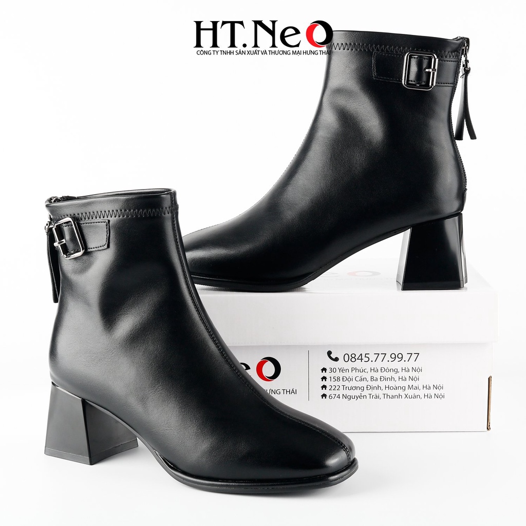 Bốt nữ da cao cấp, càng dùng càng bóng, gót trụ cao đến 5cm cực sang chảnh HT.NEO BN101