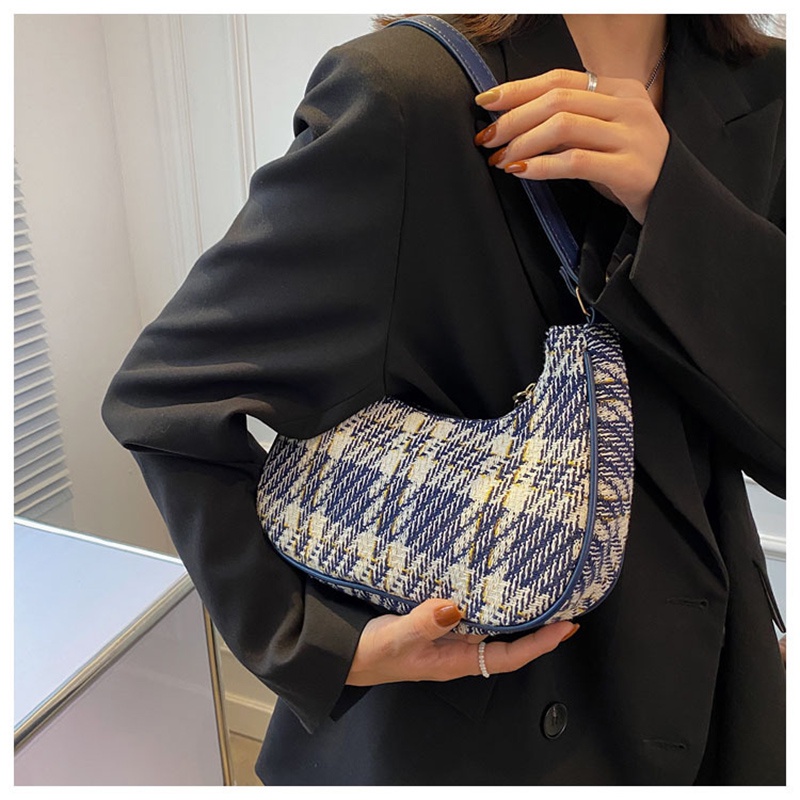 Túi xách đeo vai kẹp nách FAWORK vải dạ phối màu thời trang đi chơi cho nữ