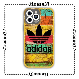 Ốp lưng iphone và samsung xiaomi oppo cạnh vuông Jicase Logo Adidas nền vàng