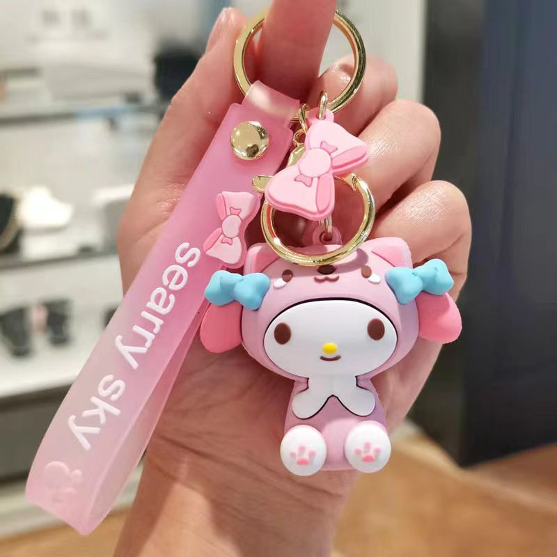 Kuromi Sanrio My Melody Cinnamoroll Hello Kitty Pendant Figure Toy Keychain Xmas Gift