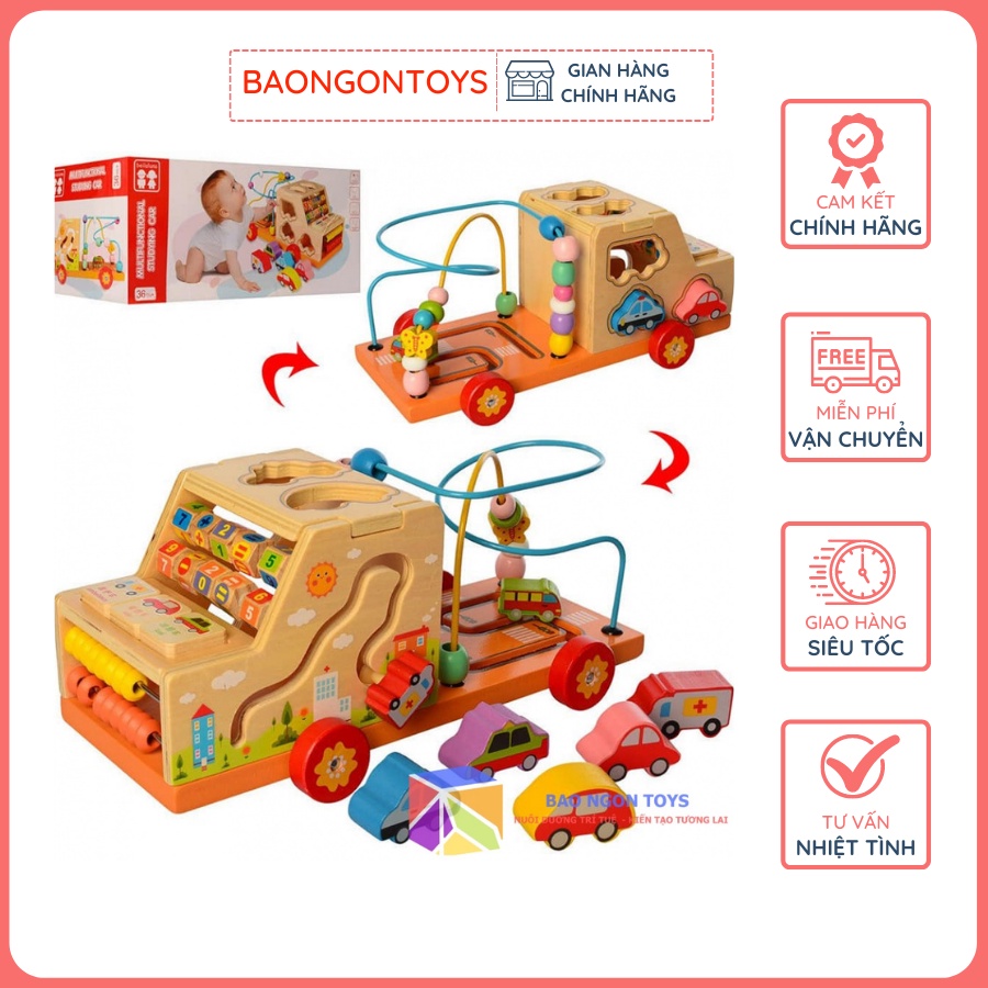 KHỐI XE ĐỒ CHƠI ĐA CHỨC NĂNG GIÚP TRẺ PHÁT TRIỂN VẬN ĐỘNG TINH, BUSY BOARD, BUSY CUBE CHO BÉ - BAO NGON TOYS - DG117