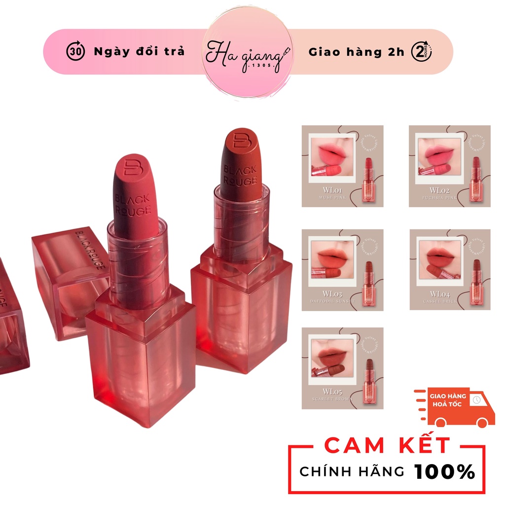 Son thỏi Blackrouge Wearable Velvet Lipstick [WL01-WL05]