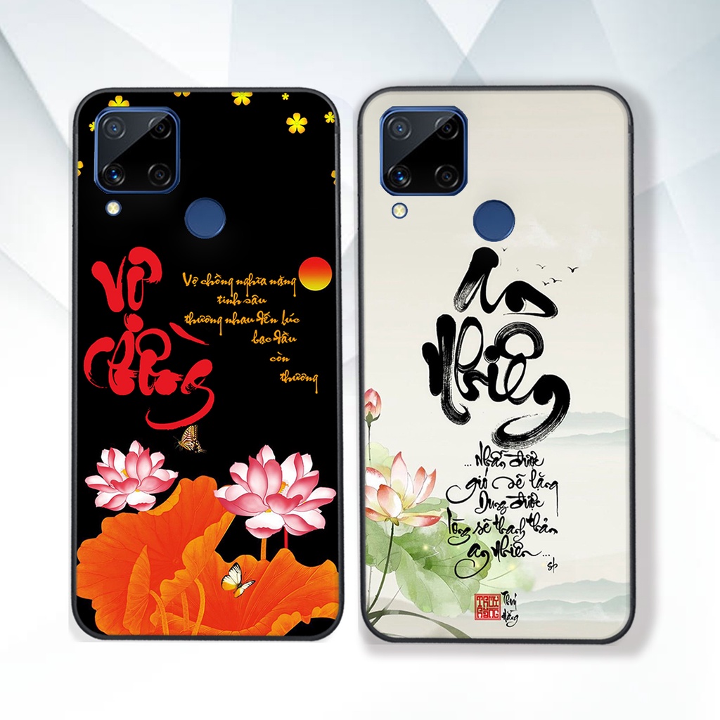 Ốp lưng Realme C15 thư pháp phong cảnh , chữ an nhiên -ỐP GIÁ RẺ- CHẤT LƯỢNG