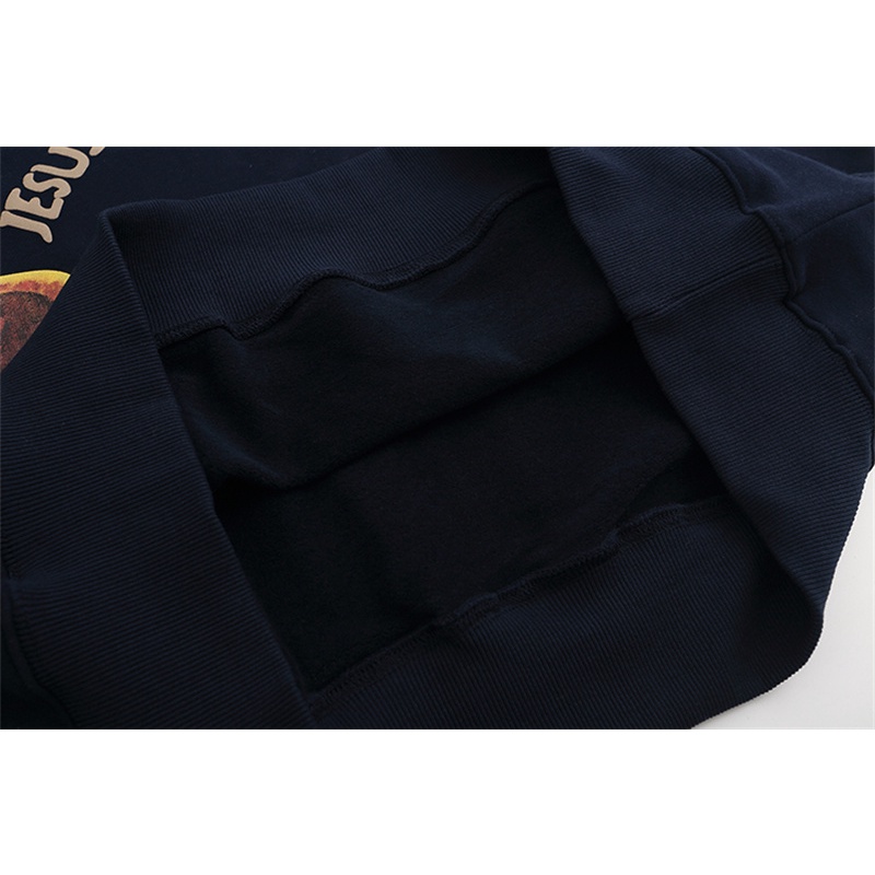 Áo Sweater Kanye High Jesus is king Dáng Rộng Cổ Thuyền In Chữ Thời Trang Đường Phố