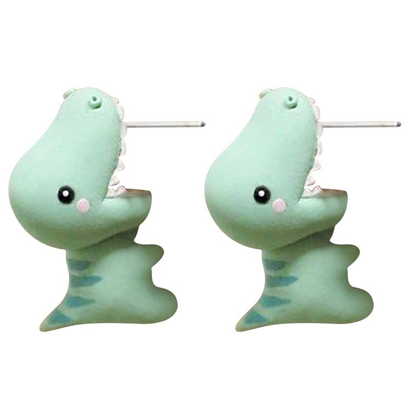 1 Đôi Khuyên Tai Đất Sét Polymer Polymer Hình Khủng Long Dễ Thương Cho Nữ