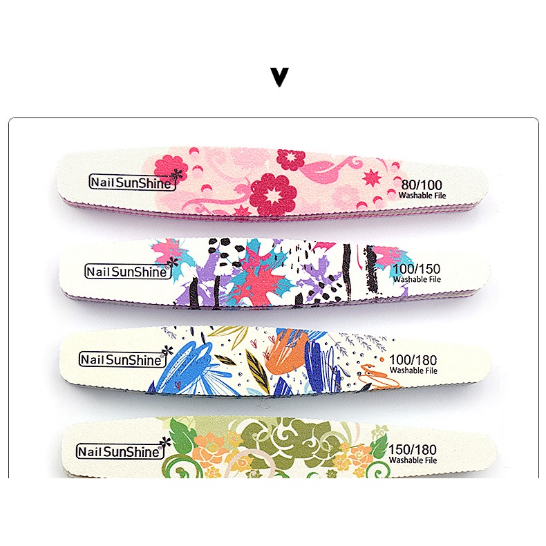Giấy Nhám Đánh Bóng Móng Tay Màu Trắng Sữa Chống Nước In Hoa Phong Cách Hàn Quốc