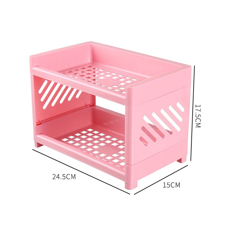 Kệ nhựa để bàn , kệ đựng mỹ phẩm 2 tầng kích thước 23x15x15cm - BX4025