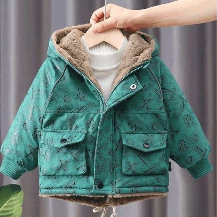 Rập giấy áo khoác có mũ cho bé trai, bé gái