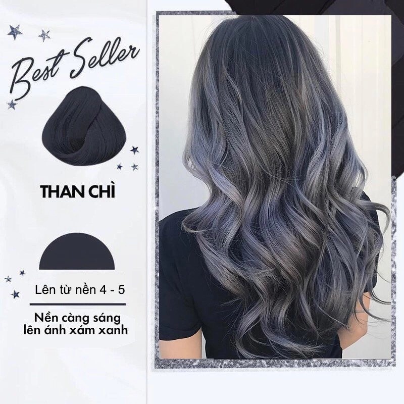 Thuốc Nhuộm Tóc Màu THAN CHÌ Không Tẩy | lên tôn sáng da có oxi tặng kèm