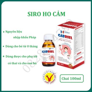 Siro ho Gabriel 100ml nguyên liệu nhập khẩu Pháp, dùng được cho trẻ sơ sinh, phụ nữ có thai và cho con bú