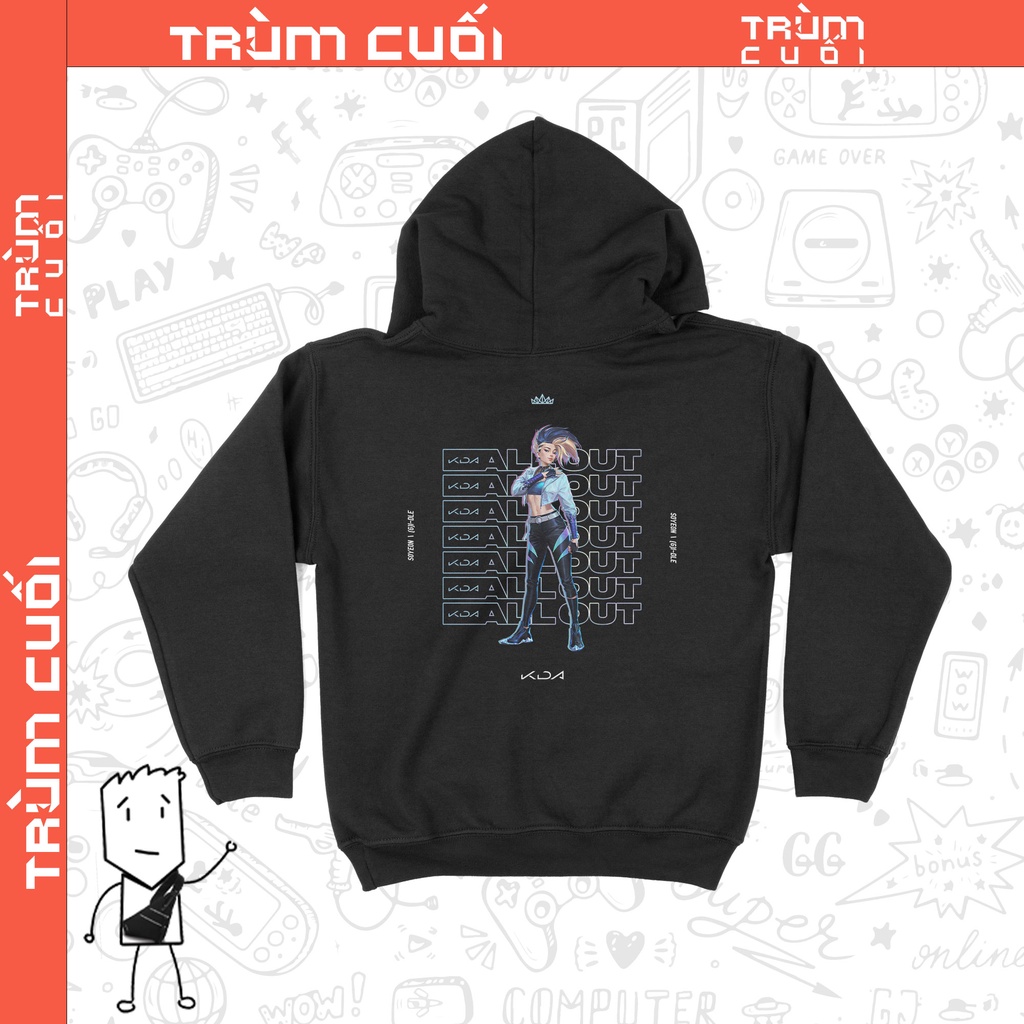 Áo Hoodie K/DA ALL OUT Akali - Liên Minh Huyền Thoại, Trùm Cuối Game, Nỉ Bông 100% 2 màu nam nữ 0172
