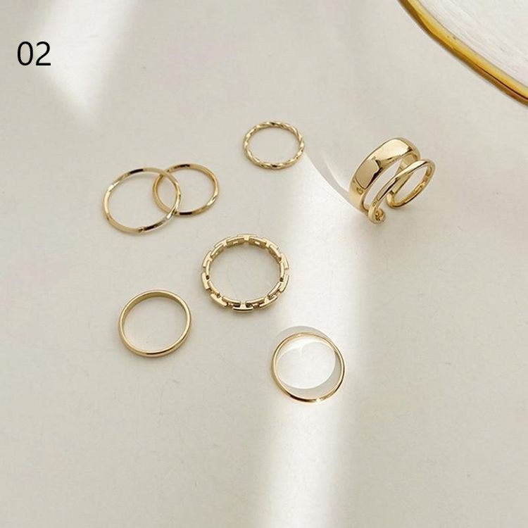 Set nhẫn nữ bạc cá tính nữ đẹp đơn giản trơn đôi đeo ngón trỏ mayjewelry MJ026 #3