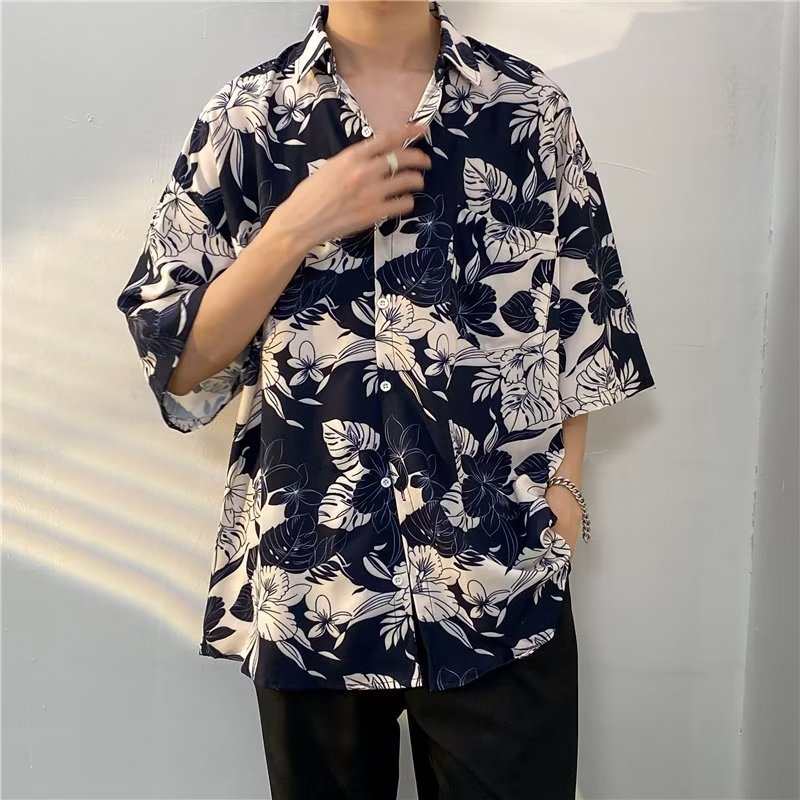 Áo Sơ Mi Tay Ngắn In Họa Tiết Phong Cách Hiphop Thời Trang Mùa Hè Cho Nam