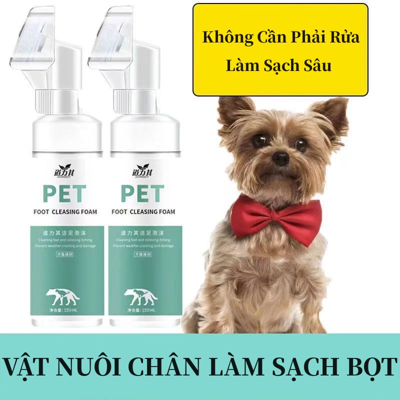 Pet Foot Cleansing Foam 150ml Foot Khử Mùi Kem Dưỡng Da Dùng Một Lần Cho Chó Và Mèo LI0081