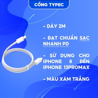 Dây cáp PD 20W cổng USB C và Type C sang Lightning