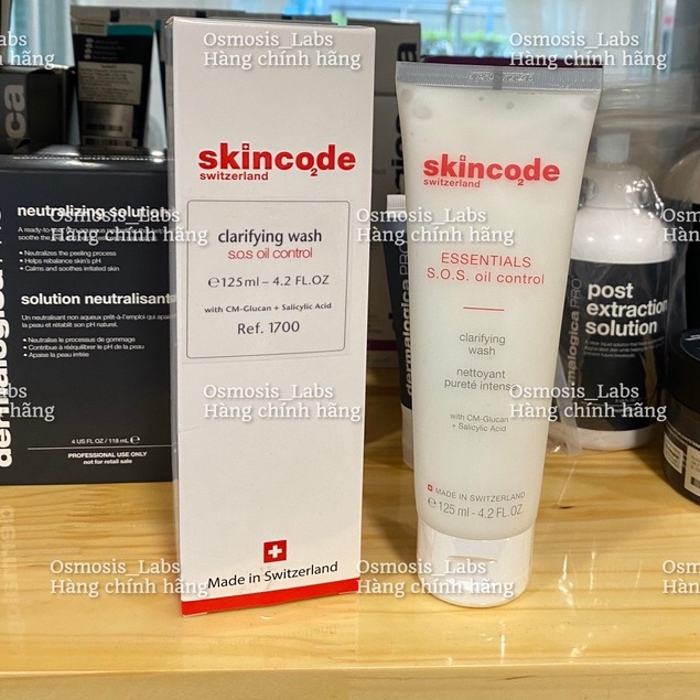 Skincode Essentials SOS oil control clarifying wash - Sữa Rửa Mặt Làm Sạch Sâu và Tẩy Da Chết Cho Da Mụn