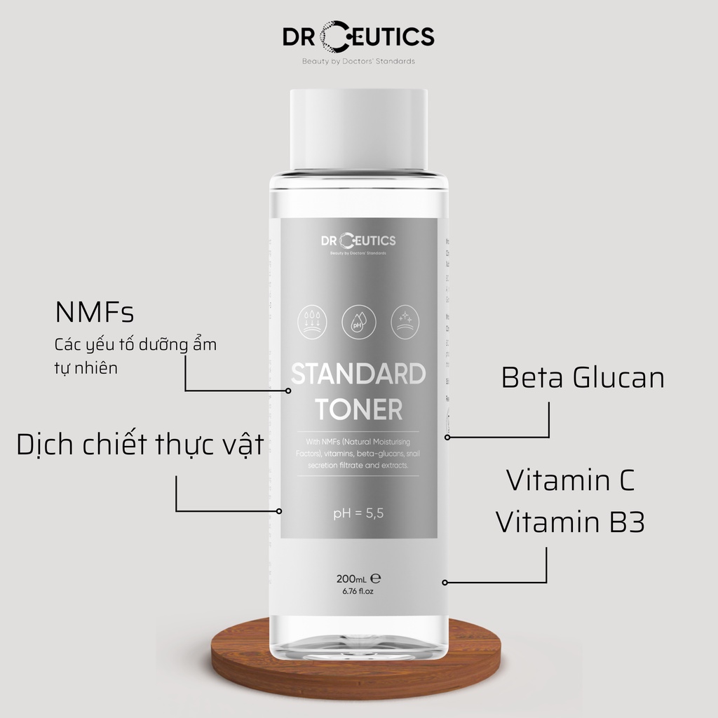 Drceutics Standard Toner Cấp Ẩm Cho Da Thường, Da Khô (200ml) - Thi Vũ