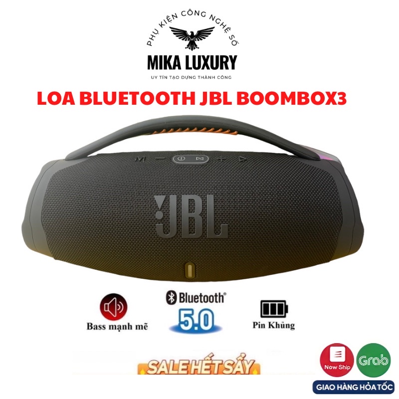 Loa Bluetooth Boombox 3 Du Lịch Thế Hệ Mới Bass Mạnh Âm Thanh Lớn Cực Đỉnh Bluetooth 5.2 Bảo Hành 12 Tháng Lỗi 1 Đổi 1