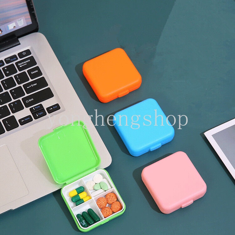 Hộp Đựng Thuốc Mini 2 / 4 Ngăn Dạng Đẩy Tiện Dụng