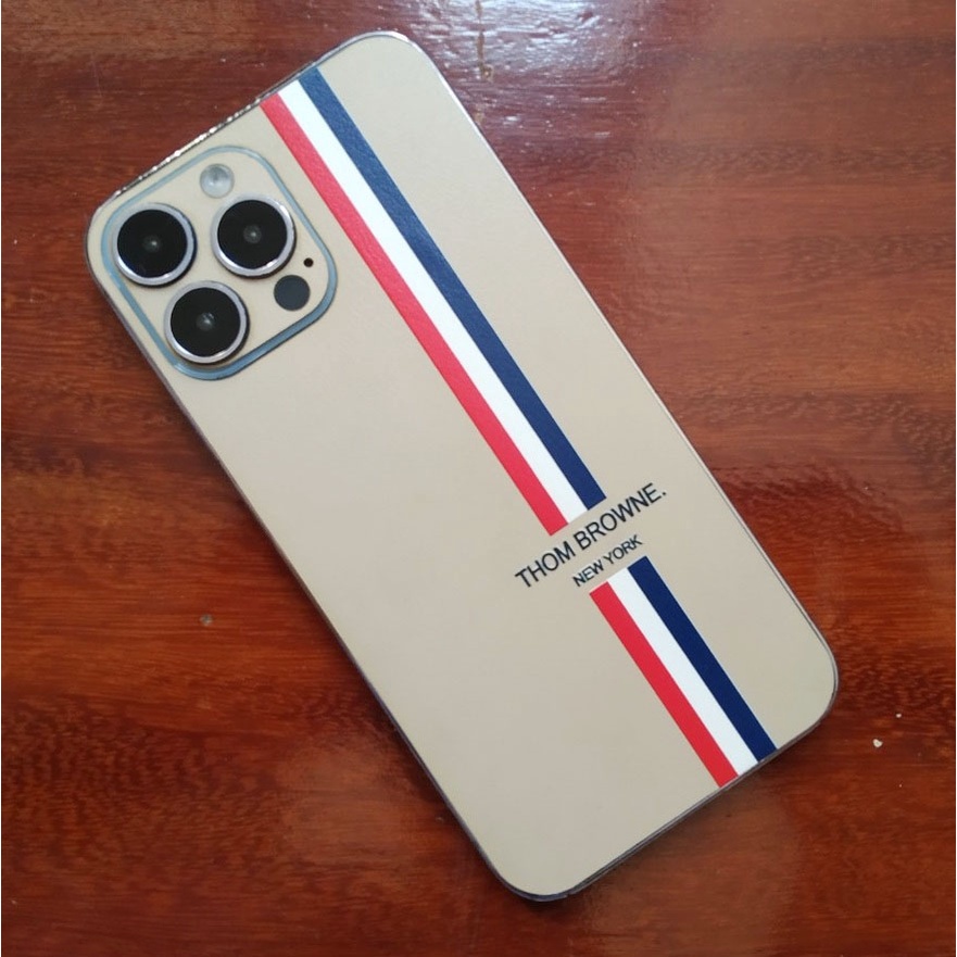Skin Iphone giả da vàng bee Thom Browne 6/6s tới 14promax full lưng viền