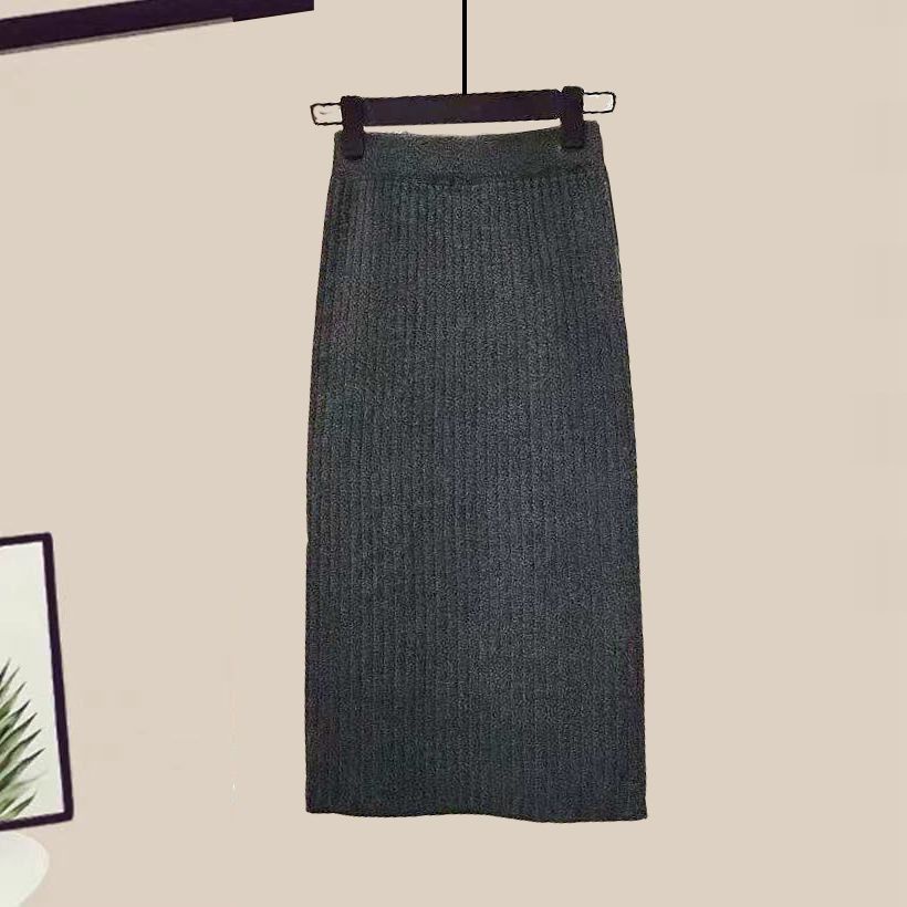 One Set Áo Sweater Dệt Kim Phối Chân Váy Thời Trang Mùa Thu 2022 Cho Nữ