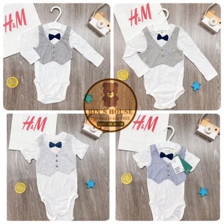 Body chip cổ nơ h&m sz 0-24m