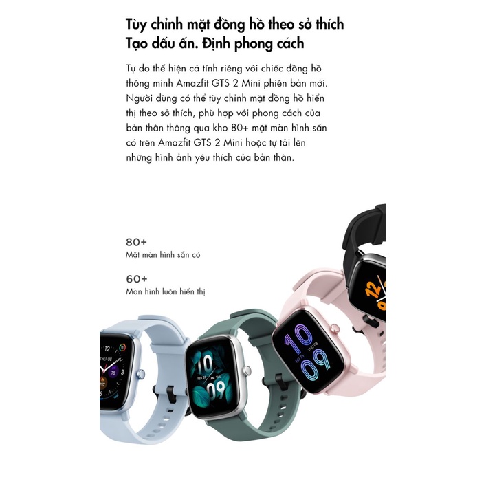 Đồng hồ thông minh Amazfit GTS 2 Mini  - Hàng Chính Hãng - Bảo Hành 12 Tháng