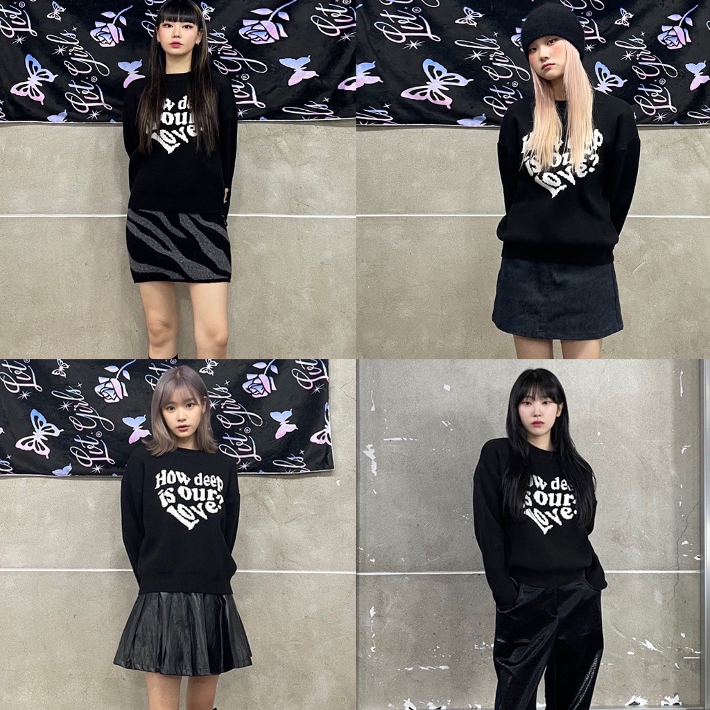 Áo sweater dệt kim LUVISTRUE Ow Love Knit