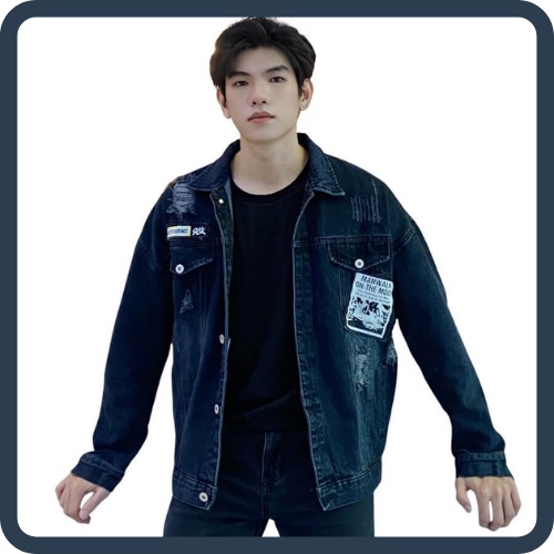 Áo khoác bò jean nam unisex mùa đông ấm áp chống nắng mùa hè màu đen Desg