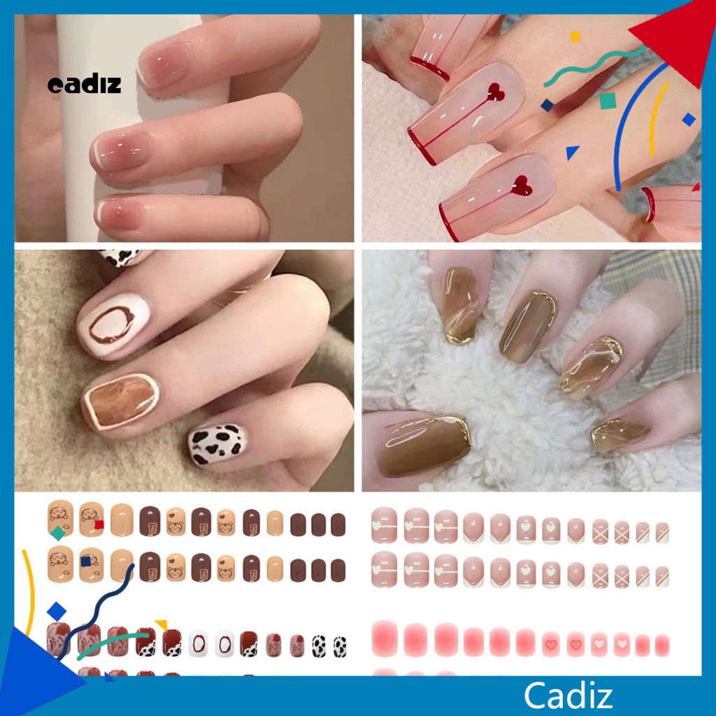 1 Bộ Móng Tay Giả Màu Sắc Tươi Sáng Dùng Trang Trí