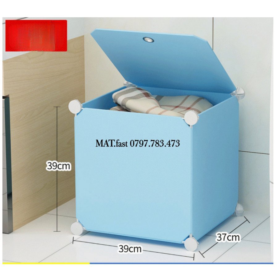 TỦ NHỰA LẮP GHÉP 1 Ô ĐỰNG QUẦN ÁO,ĐỒ VĂN PHÒNG PHẨM,GẤU BÔNG SÂU 47cm