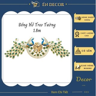 Đồng hồ treo tường, đồng hồ trang trí, con công, nghệ thuật, kim trôi, én decor