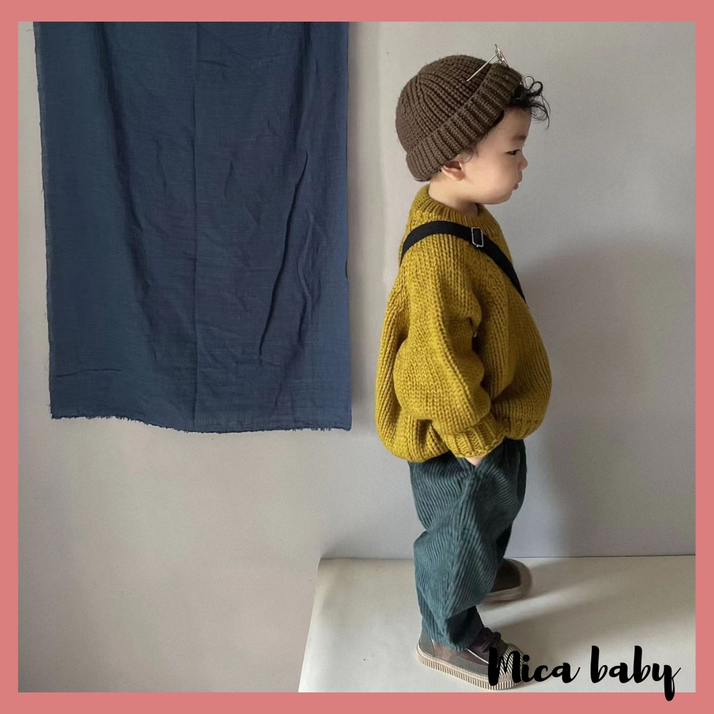 Áo len cho bé kiểu dáng cổ tròn basic phong cách Hàn Quốc đáng yêu QA59 Mica baby