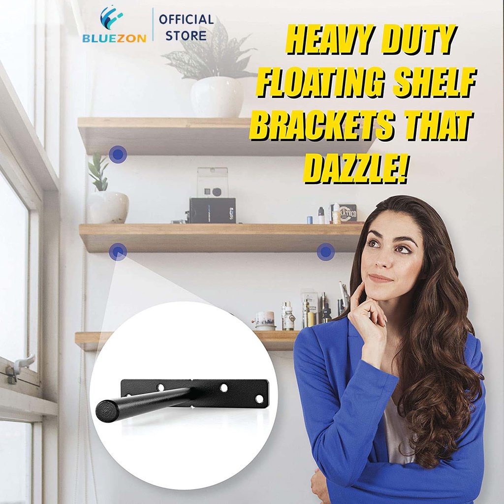 COMBO 2 CHỐT CHỮ T ÂM TƯỜNG BLUEZON 15CM, PÁT ÂM THÉP ĐẶC ĐỠ KỆ TREO TƯỜNG, KÈM ĐINH VÍT