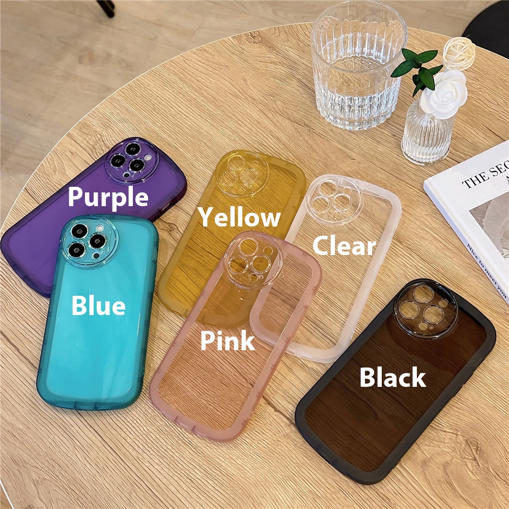 Ốp Điện Thoại TPU Silicon Mềm Trong Suốt Chống Sốc Màu Kẹo Cho Iphone 13 12 11 Pro Max