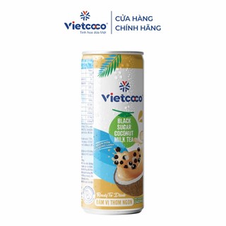 Trà sữa dừa đường đen Vietcoco lon 240ml