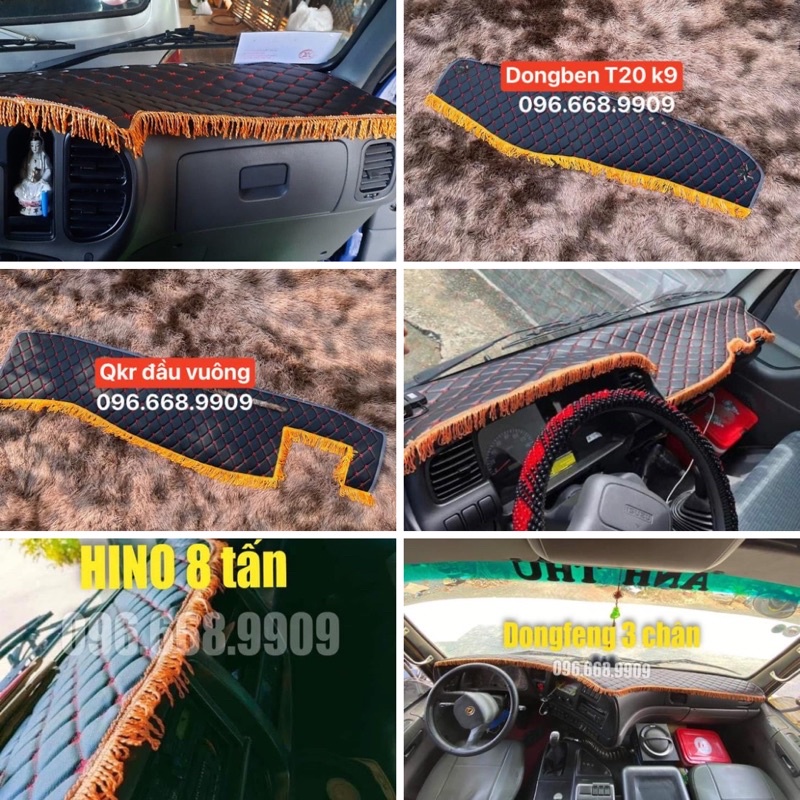 Thảm taplo xe tải 5d màu đen đỏ - inbox loại xe để đặt hàng