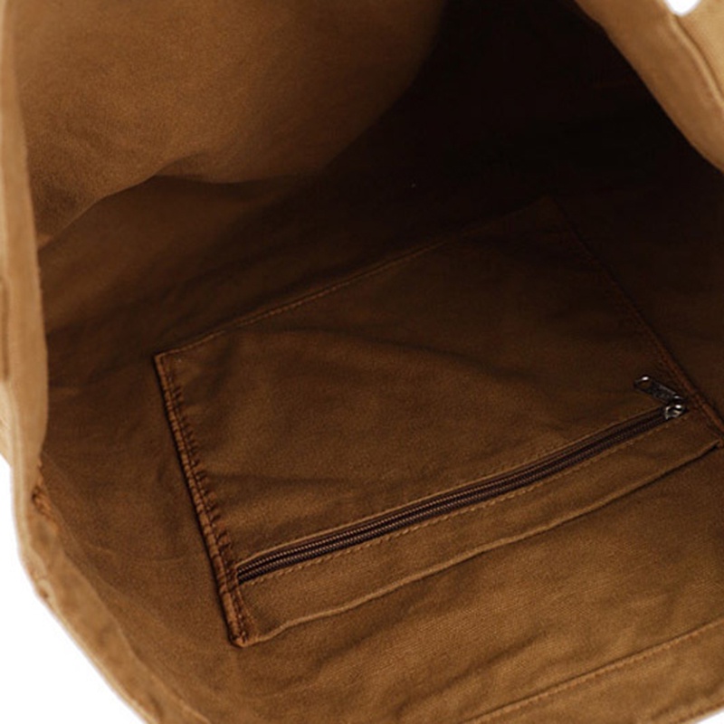 Túi Xách Đeo Vai Vải Bạt Cỡ Lớn Màu Trơn Đơn Giản Cho Nữ