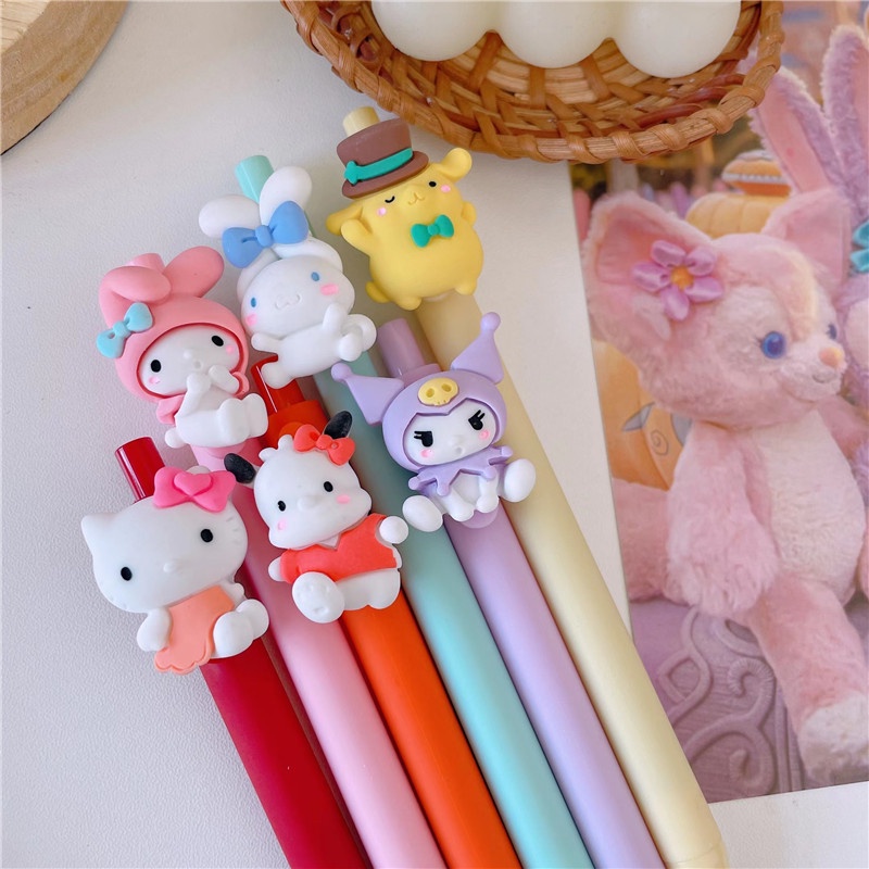 Bút Mực Đen Họa Tiết Hoạt Hình Sanrio Kuromi Melody Cinnamoroll Dễ Thương Cho Nữ