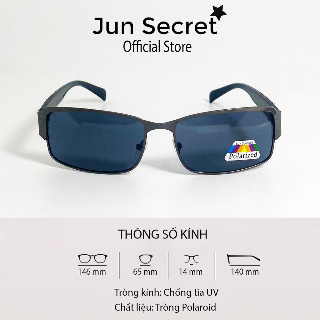 Kính nam gọng nhựa cao cấp Jun Secret kiểu kính siêu ngầu, sang chảnh, tròng chống bụi, chống tia UV JS90A16