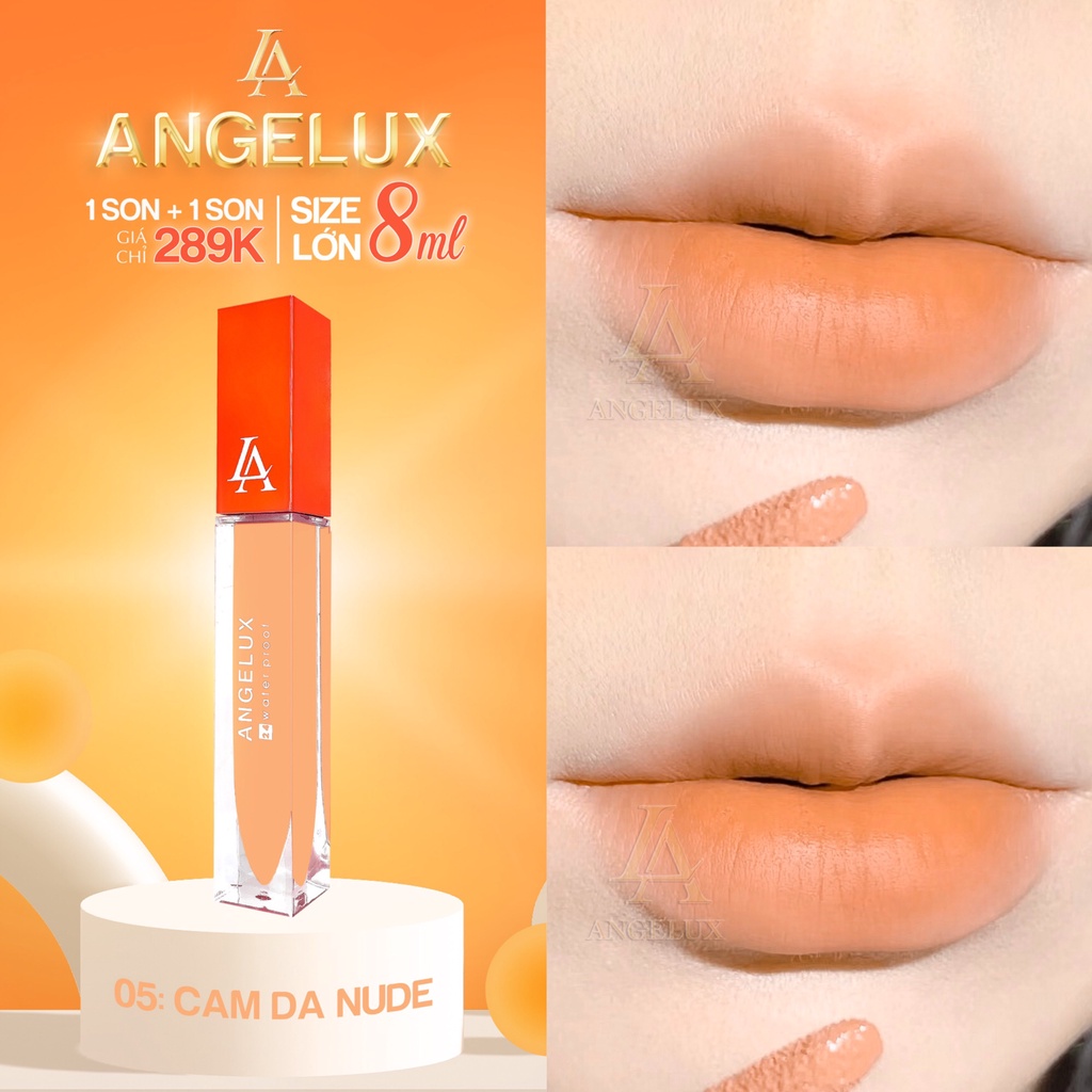 Son Kem Siêu Lì Angelux Màu Cam Da Nude