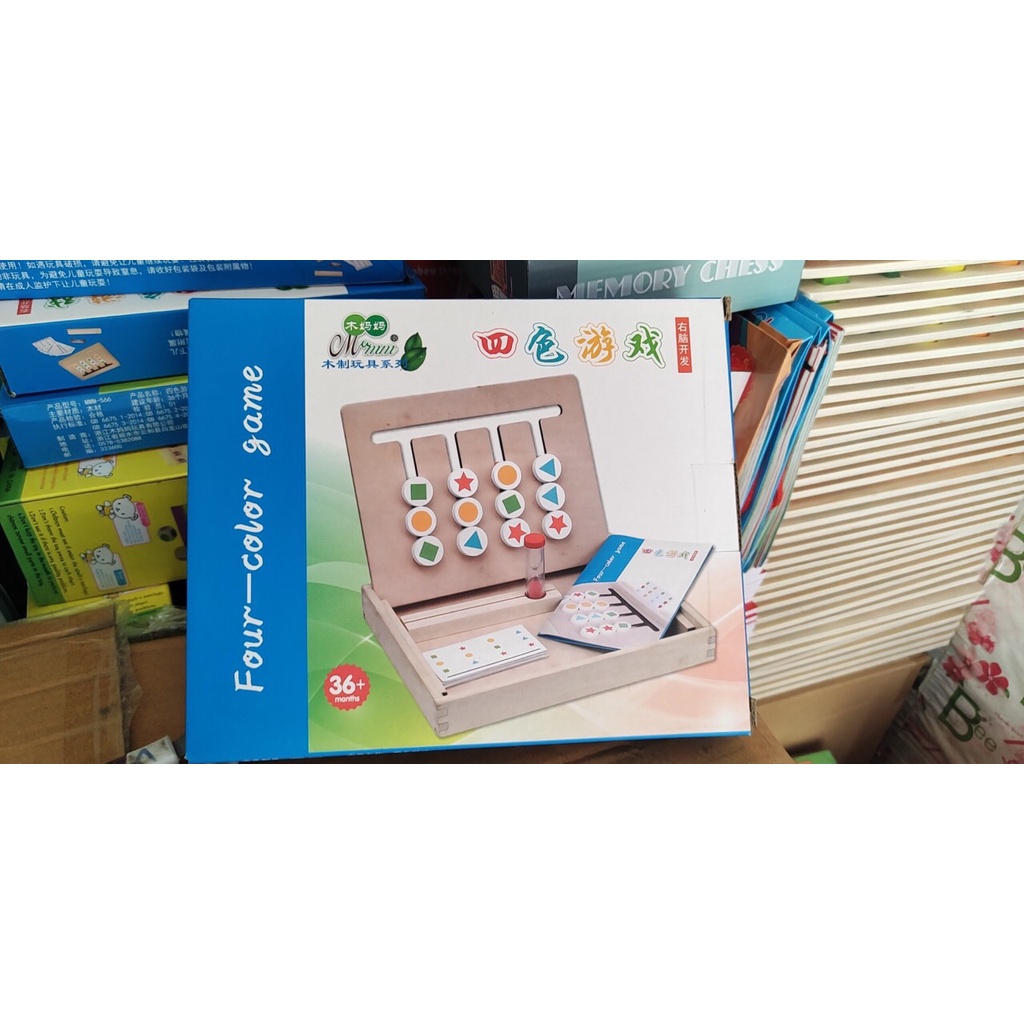 ĐỒ CHƠI GAME LOGIC 4 MÀU - BỘ ĐỒ CHƠI HỌC TOÁN HÌNH HỌC LOGIC