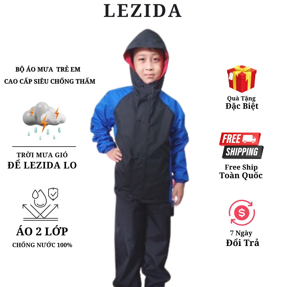 Bộ Quần Aó Mưa ⛈️FREESHIP⛈️ Áo Mưa Cho Bé,2 lớp chống thấm nước tuyệt đối