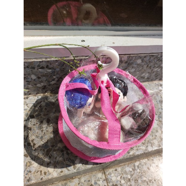 Giỏ lưới phơi khô Búp bê - thú bông - phụ kiện makeup tiện lợi